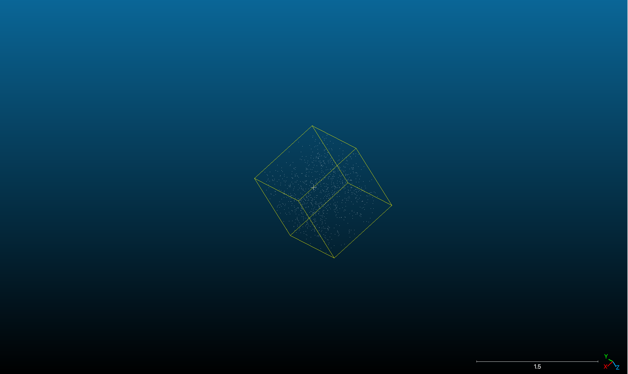 Example LiDAR point cloud with a geometric bounding box
