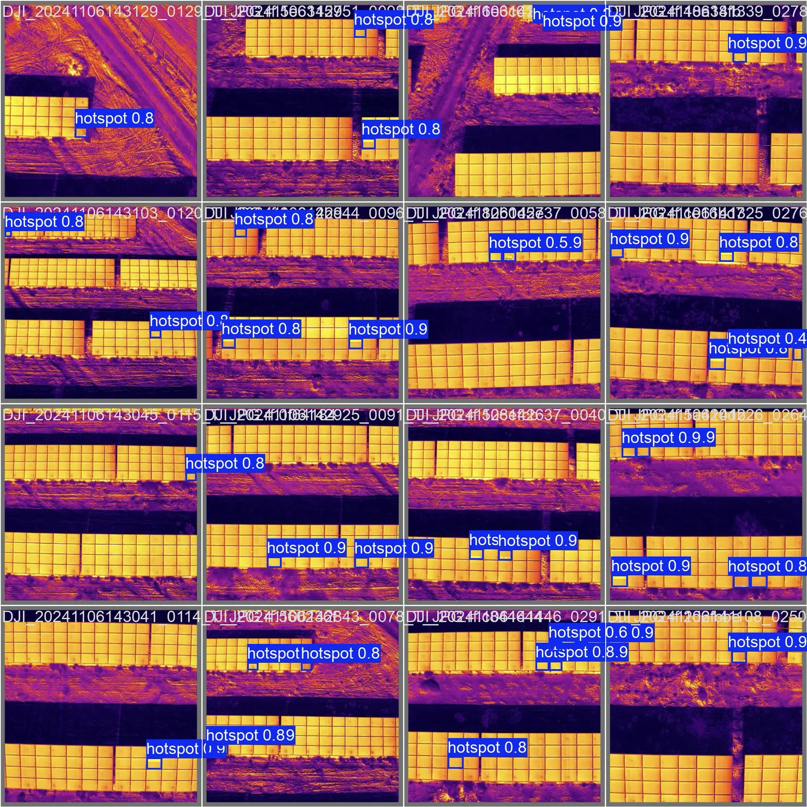 Raw thermal capture grid of photovoltaic panels